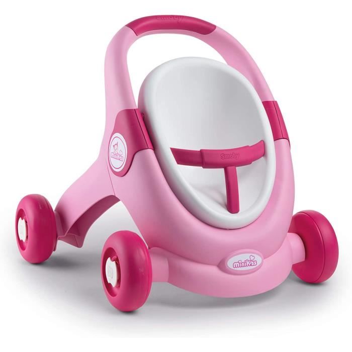 Smoby - 210205 - Baby Walker - Poussette Trotteur pour Poupon - Système Freinage Roues
