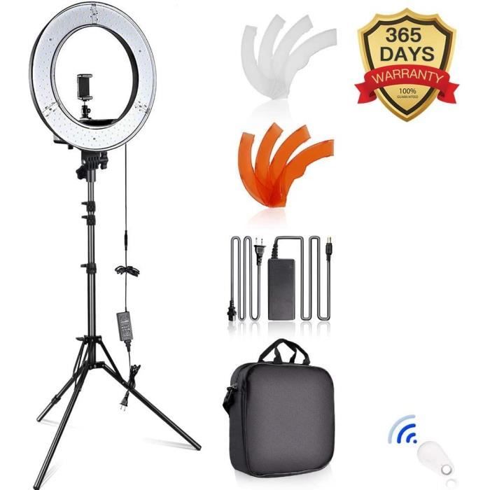 14’’ Ring Light avec trépied réglable 2M, 3200k-5600K Anneau Lumière 180 LED pour Selfie YouTub studio vidéo