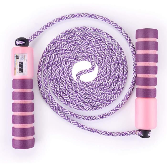 Corde à Sauter Speed Rope pour Enfant Compteur intégré Réglable,Crossfit Fitness Boxe, MMA, Gym Brûler des Calories,