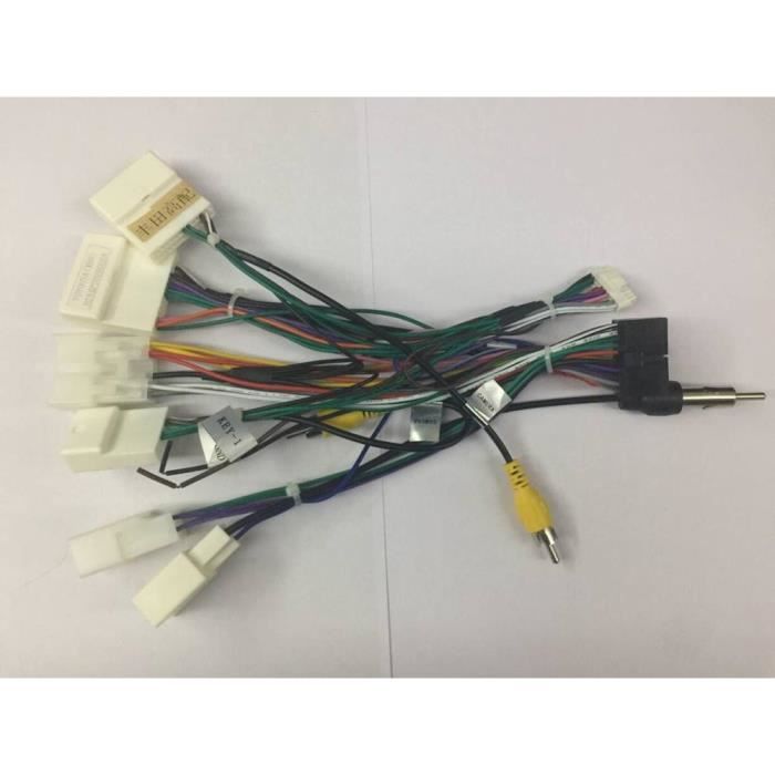 Câble de démarrage,Adaptateur Radio 16 broches, connecteur universel pour voitures Toyota, faisceau de câblage ISO pour femmes
