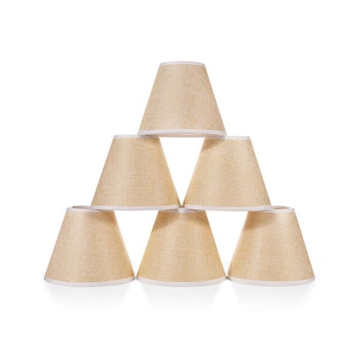 Lot de 6 Pièces Abats-jour de Lampe en Tissu pour Lustre de Bougeoir