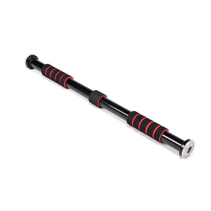 barre de traction diMio 83-130cm 200kg max pour cadre de porte et barre de porte d'entrée (noir / rouge)