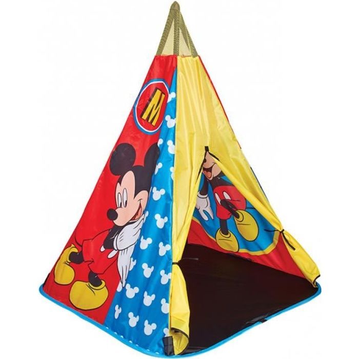 Tente tipi Mickey Mouse, facile à installer et à ranger.