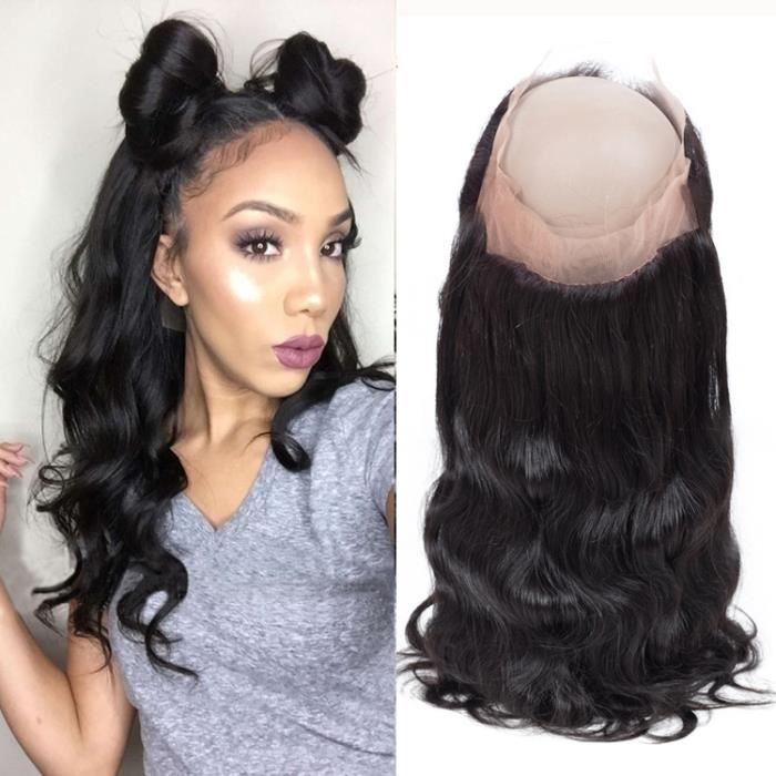 1 pièce 360 lace frontal brésilienne 100% cheveux naturels Body Wave 10 pouces