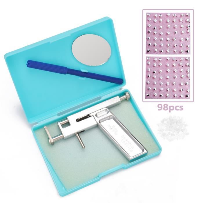 Oreilles en acier inoxydable Piercing Kit d'outils professionnel indolore oreille nez Piercing Machine-107