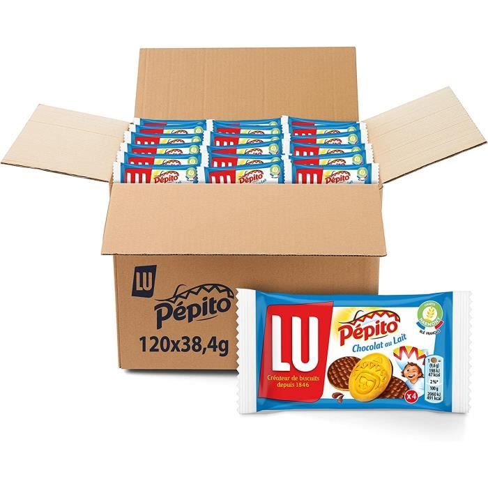 LU Pépito - Pack de 120 Sachets - Biscuit Nappé au Chocolat au Lait - Idéal pour le Goûter
