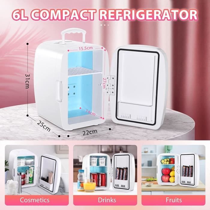 Mini Réfrigérateur 6 L Cosmétiques versatile - Blanc