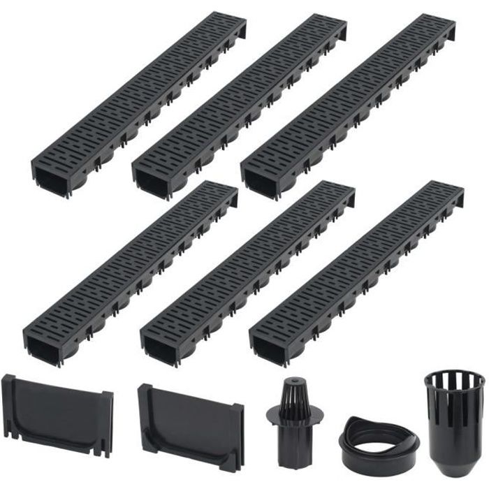 Canaux de drainage 6 pcs Plastique 6 m