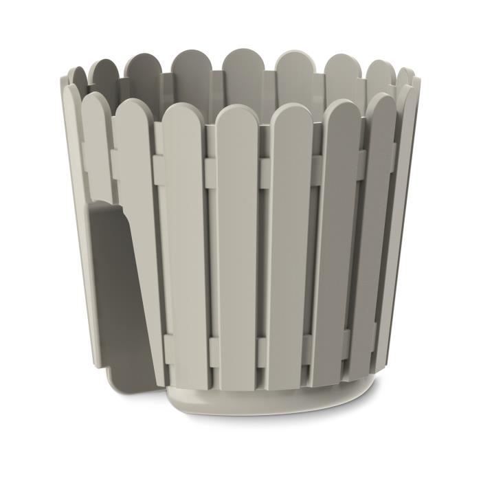 POETIC - Pot balustrade Landhaus 30 gris soie - Ø29,5 x 26,5 cm avec vis de fixation
