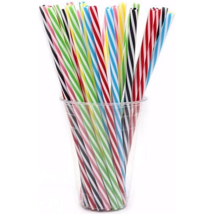 , 10pcs buvant des pailles en plastique épais réutilisables pour la famille Mason Jar Golbler Famille ou Party Utilisation 23cm