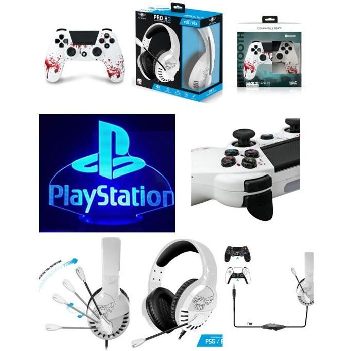 PACK Casque GAMER PRO-H3 PlayStation PS4-PS5 Edition + Manette PS4 Playstation ZOMBIE Bluetooth