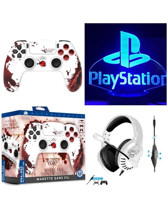 PACK Casque GAMER PRO-H3 PlayStation PS4-PS5 Edition + Manette PS4 Playstation ZOMBIE Bluetooth