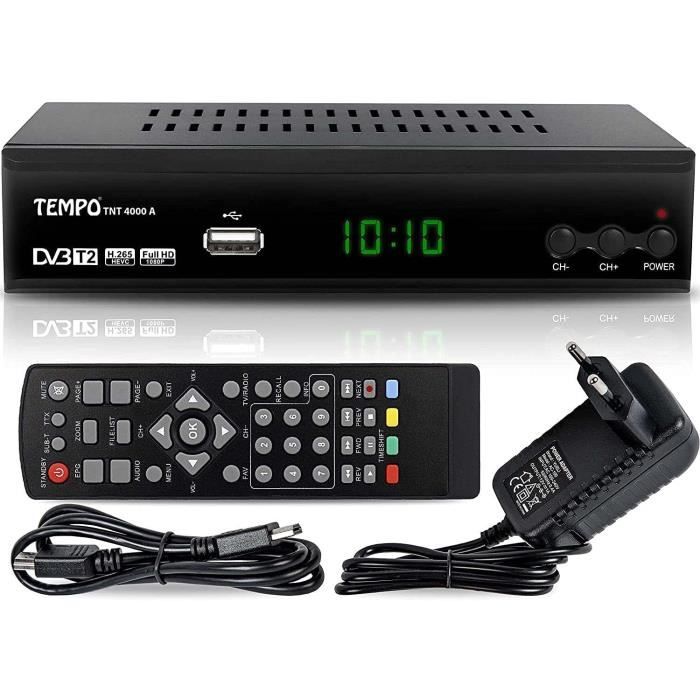 Tempo 4000 Decodeur TNT HD pour TV / FULL HD Decodeurs TNT Peritel / HDMI Decodeur, Demodulateur, Recepteur, Boitier, Adaptat