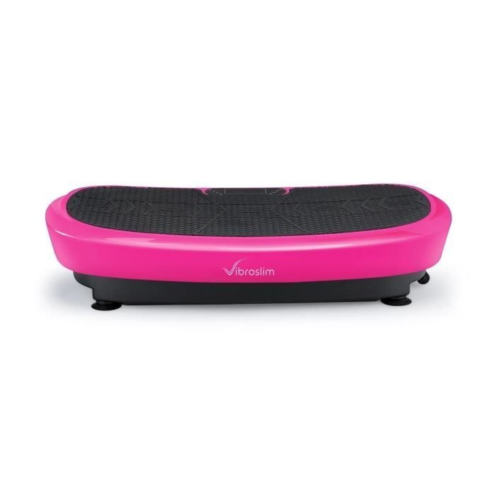 Plateforme Vibrante VibroSlim Radial 3D - 2.0 - 4 programmes préréglés / 180 réglages de Vitesse - 2 Moteurs intégrés 200W (rose)