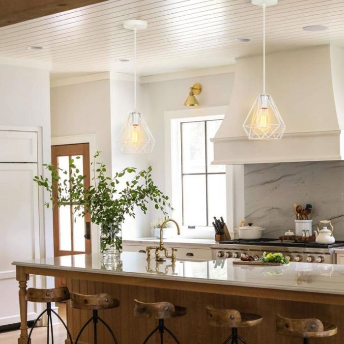 Lustre Plafonnier en Métal Industriel Personnalité Suspension Luminaire en Forme de Géométrie Noir - Maison