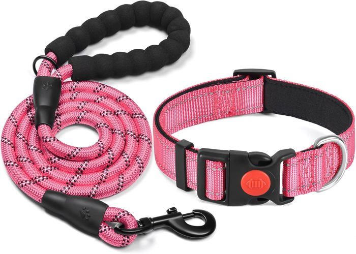 Comparer les prix de Collier pour Chien réfléchissant rembourré en néoprène Souple et Respirant réglable en Nylon (M 30-40cm)