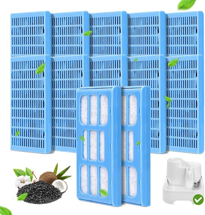 Meilleurs prix pour Filtre Fontaine Eau Chat,Pack de 12 Filtres à Triple Action pour Abreuvoir pour À Eau pour Chat 2L,12pcs filtrantes de Rechange