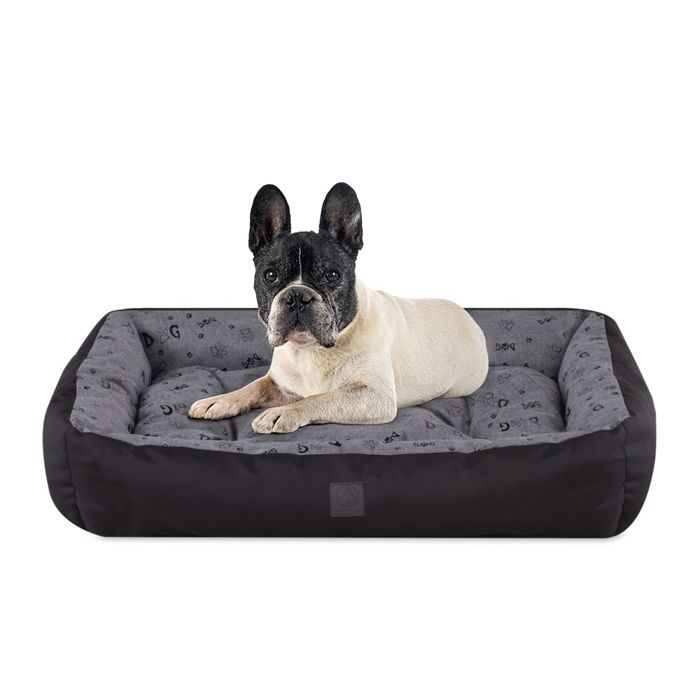 Comparer les prix de Lit pour Chien Panier Coussin Canapé S 75x55 cm Gris Motif PET ZEN Étanche Lavable
