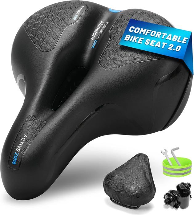 CDYWD Selle Velo Ultra Confortable Homme et Femme, Large, Super Doux,  Ergonomique, Selle Vélo en Mousse à Mémoire de Forme, Sell5