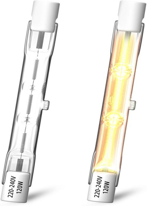 Lot de 2 120W R7s Ampoule Halogène Crayon 78mm Ampoule Halogène Dimmable Blanc Chaud 2800K J78 Projecteur Halogène Linéaire à