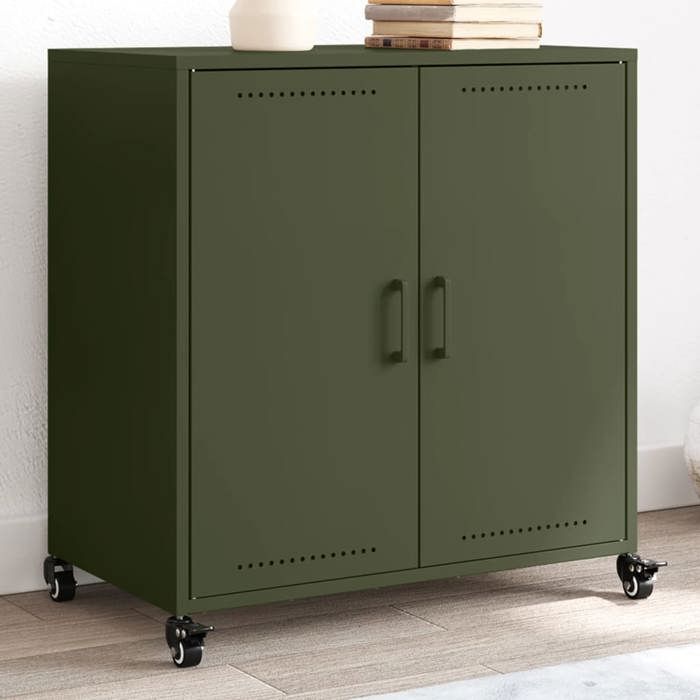 SALE 2025Meuble bas bahut vaisselier - Buffet vert olive 685x39x72 cm acier185 Kg 7983