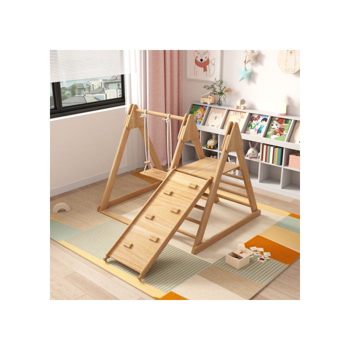 Toboggan 8 En 1 Pour Enfants Avec Panier De Basket, Tunnel En Arche Et Telescope Structure Descalade Double Toboggan Pehd 86451916