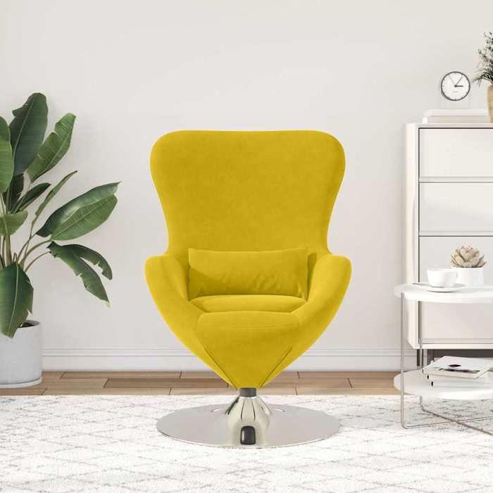 CLARENCE® Fauteuil simple - Chaise-Canapé - pour salon/chambre/bureau - Jaune 63x73x90 cm Velours LV5325