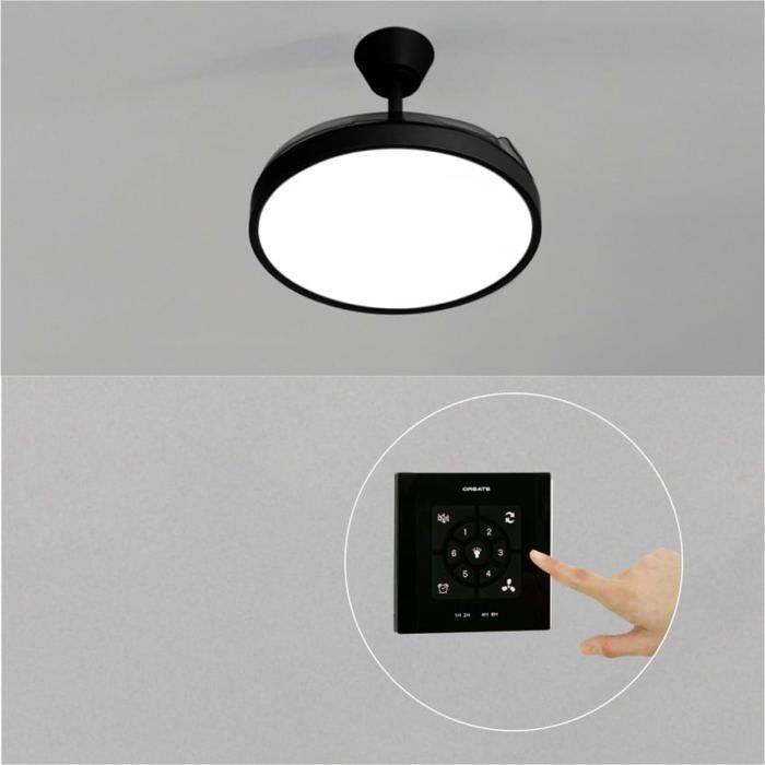 Ventilateur de plafond - Create - WIND CLEAR STUDIO - Silencieux - Pales rétractables - LED