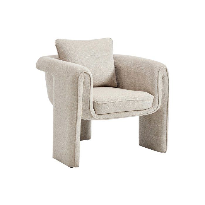 Fauteuil en tissu beige JOLIPIA Fauteuil en tissu beige JOLIPIA