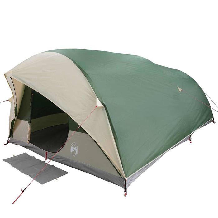 Tente tunnel - vidaXL - 500x348x200 cm - Vert - 10 personnes - Taffetas - Imperméable - E-port - Crochet pour lampe