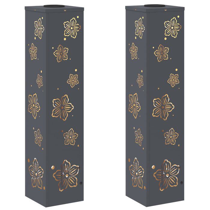 Lumière de chemin LED solaire vidaXL Acier laminé à froid 18x18x80 cm chaud Autoportant - vue 3