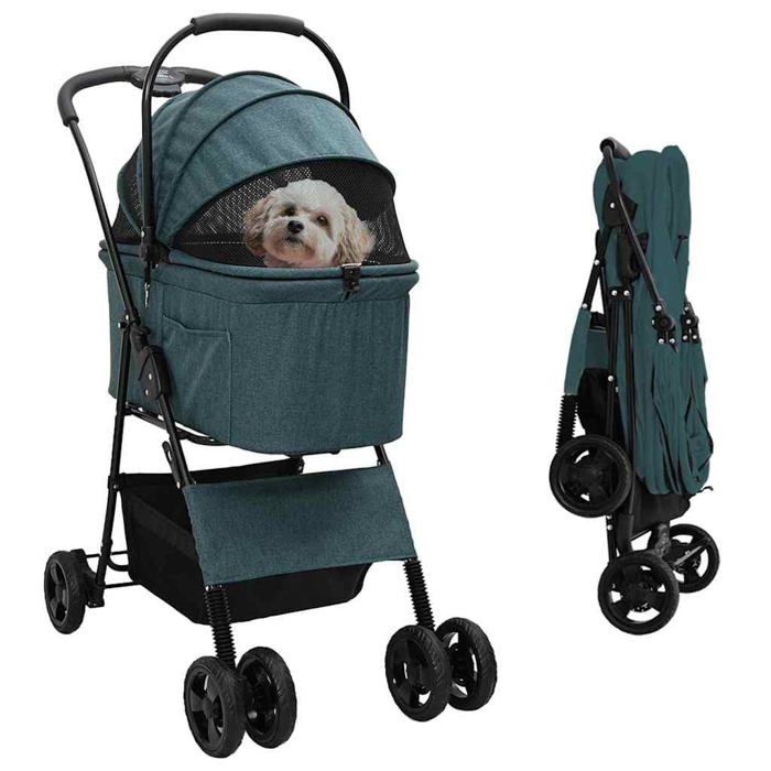 Poussette Pliante Pour Animaux VidaXL – Polyester, Réglable 81 x 47 x 99 cm - vue 5