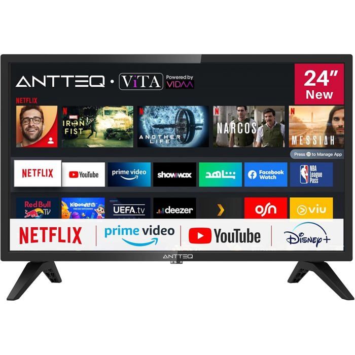 TELEVISEUR LED DEBSY AV24H3 24 pouces (60 cm) 720p (HD) Smart TV Wi‑Fi