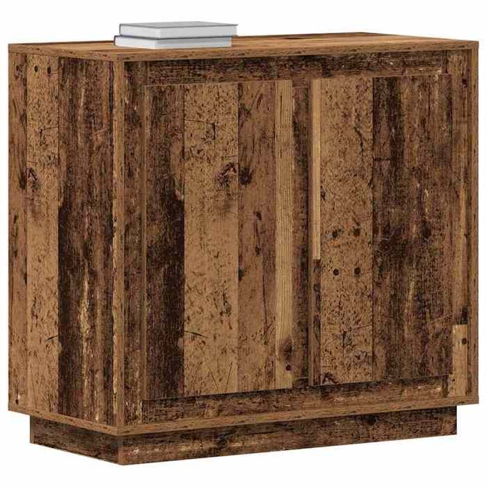 Buffet bahut/Commode MVS - multi-rangement - Meuble sur pied - Bois ancien 80x40x75cm Bois dingénierie &26_8950046
