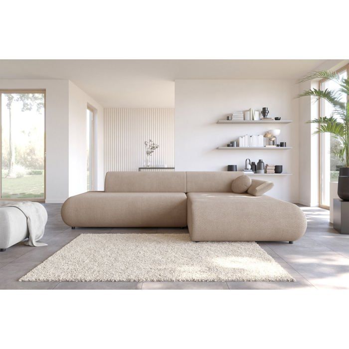 Canapé dangle convertible – ARMONE – Chenille – angle à droite – Beige