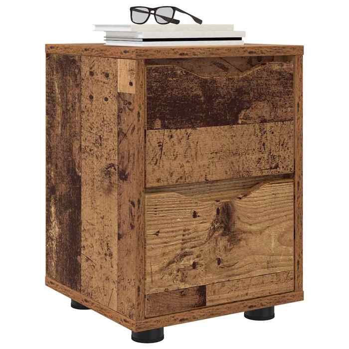 Tables moderne - Marron - Tables de chevet - (2 pcs) - Bois Ancien 30 5x30x43 cm T2666