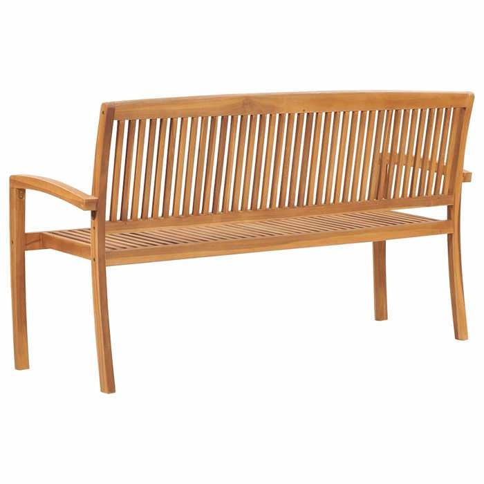 Promotion mars * Banc 3 places empilable de jardin (1/2 PLACES) - Banquette pour jardin - anticorrosion - 159 cm Bois de teck soli