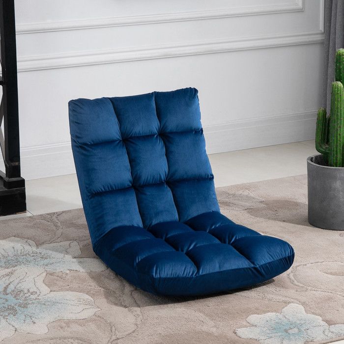 Fauteuil de sol pliant 3 en 1 avec dossier 13 positions coussin dassise métal mousse 55 x 71 x 53 5 cm pour salon et jeux