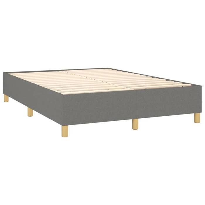 Lit Gris - BMK - Cadre de lit à lattes gris foncé 140x190 cm tissu - Lit chambre&964512