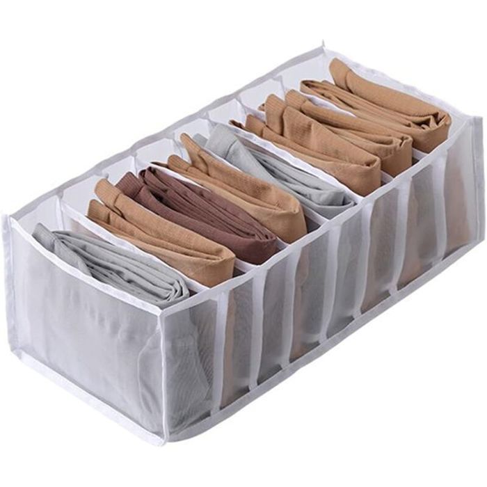 Boîte rangement sous-vêtements en maille multi-grille – organise culottes chaussettes & leggings