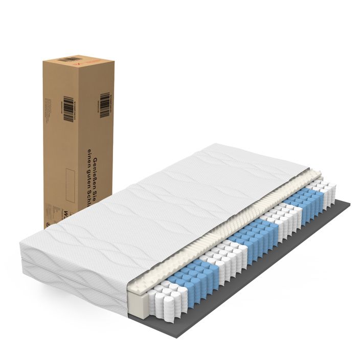 Modenuit matelas 90x200 cm à ressorts ensachés 7 zones ergonomiques 20 cm housse lavable