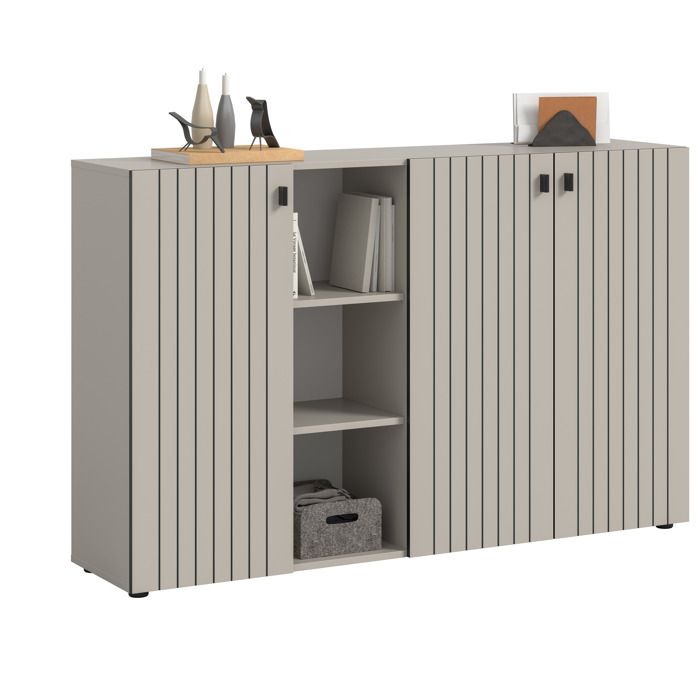 [en.casa] Meuble à chaussures Station cachemire 150 x 37 x 96 cm