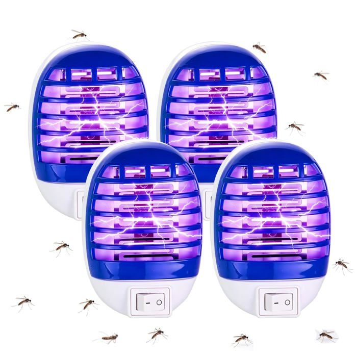 Lot de 4 lampes anti-moustiques efficace contre moustiques mouches mites pour toute la maison Lampe anti-moustique Cuneary
