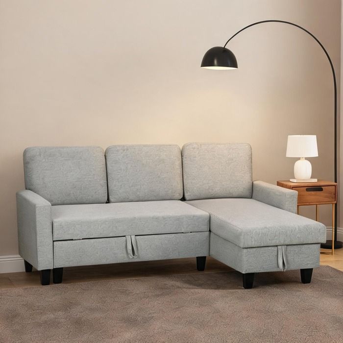 77.6 x 50.8 x 33.5 in Sofa with Canapé dangle convertible 3 places 197x129x85 cm and réversible