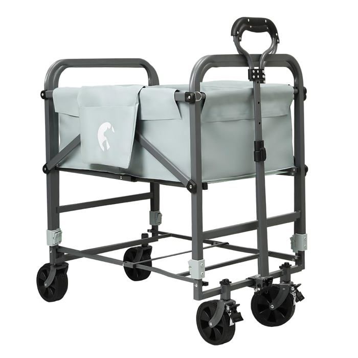 Baignoire pliable chien chariot toilettage portable hauteur ajustable 4 niveaux roulettes 360° chiens petits et moyens. Gris
