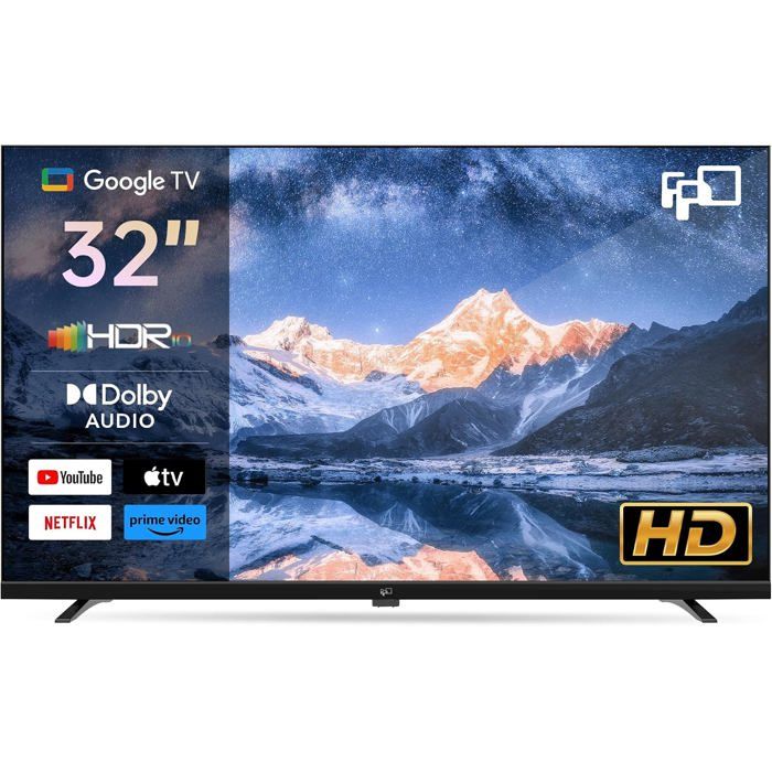 Smart TV 32 Pouces (81 Cm) Google TV Google Play Google Cast HD 720P HDR10 Dolby Audio Télécommande Vocale Streaming HDR