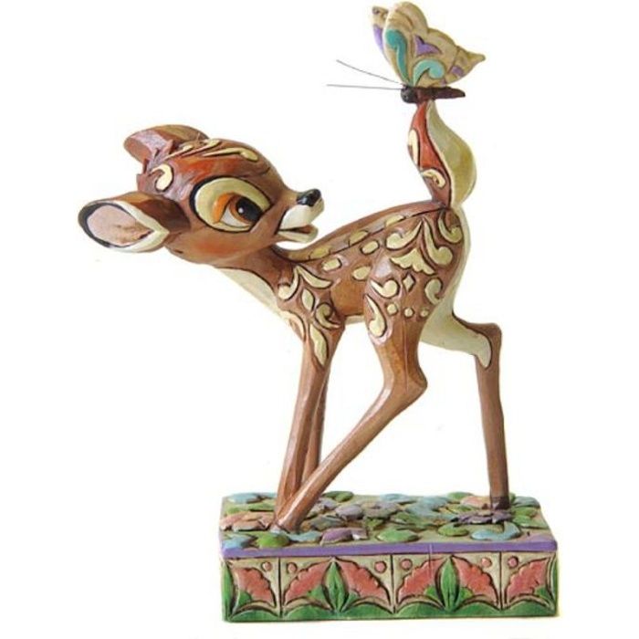 figurine - disney trad - bambi wonder of spring - effet bois - collection disney tradition by jim shore