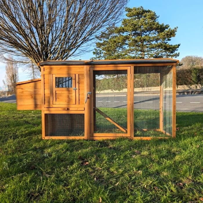 Meilleurs prix pour Poulailler Chabo Toit Shingle - Animal Valley - 2 à 4 poules - Marron - Bois, Shingle - 198.5cm x 75.5cm x 104cm
