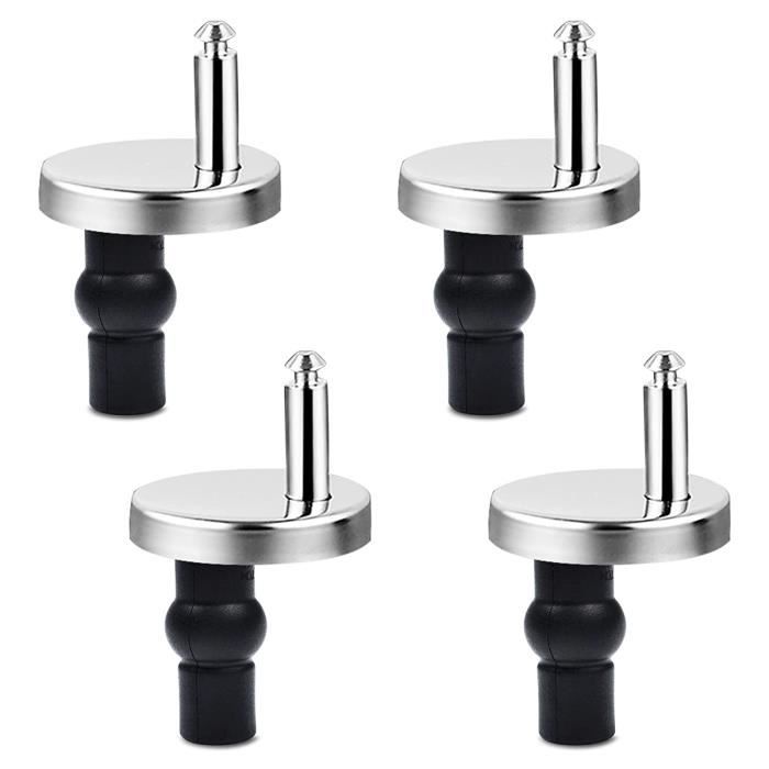 Kit De 2 Charnières Pour Siège De WC - Fixation Par Le Haut, écrous En Caoutchouc, Vis Inox - Remplacement Universel - 9