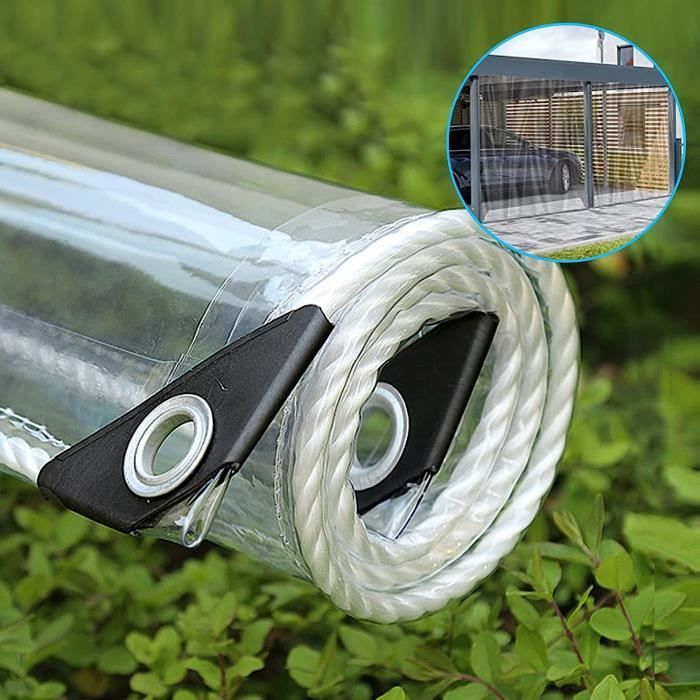 1M X 2M Bâche Imperméable Transparente Avec Oeillets'Matériau Pvc ...